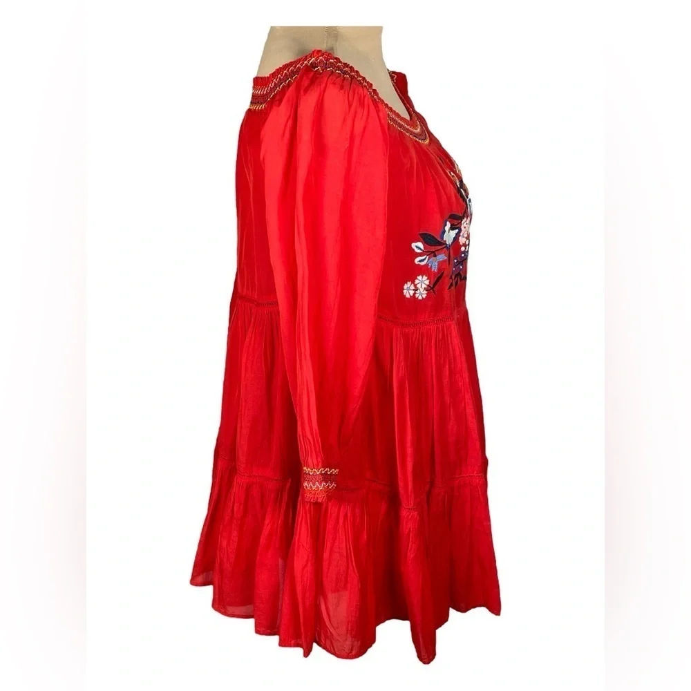 FREE PEOPLE SUNBEAMS EMBROIDERED BOHO
MINI DRESS SIZE XS - Picture 6 of 10